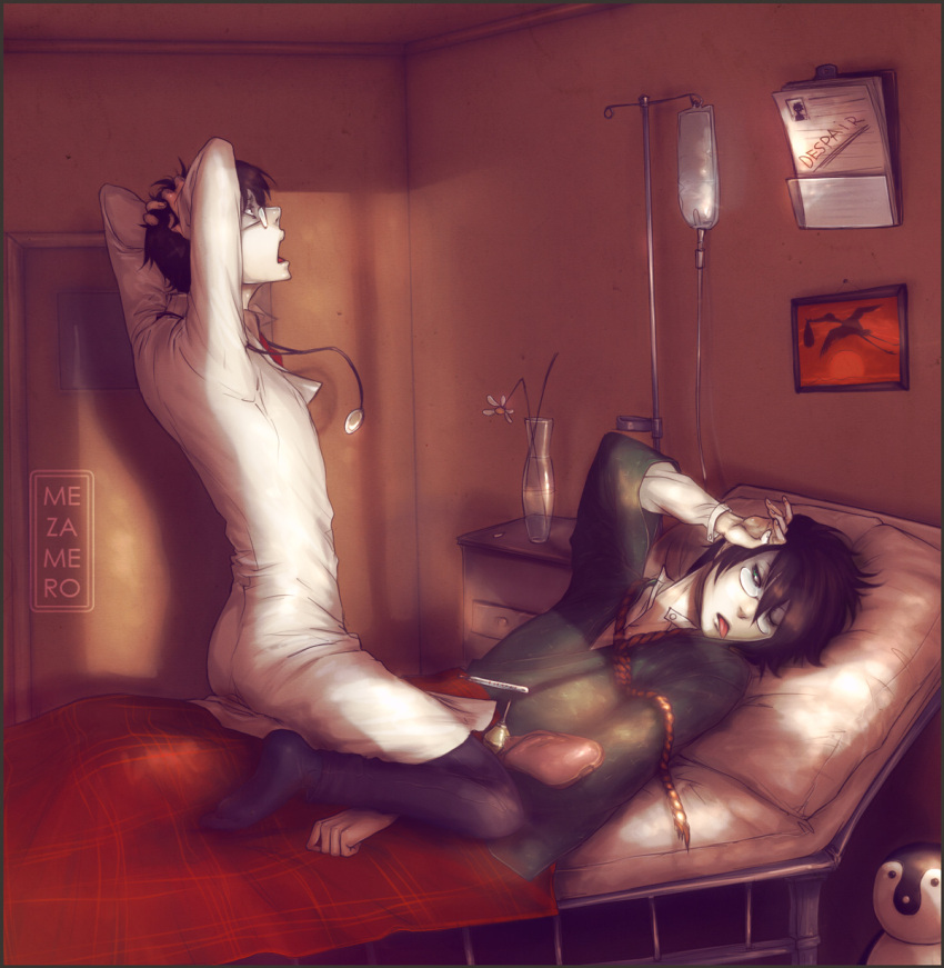 despair, doctor, highres, itoshiki_mikoto, itoshiki_nozomu, labcoat, medical, mezamero