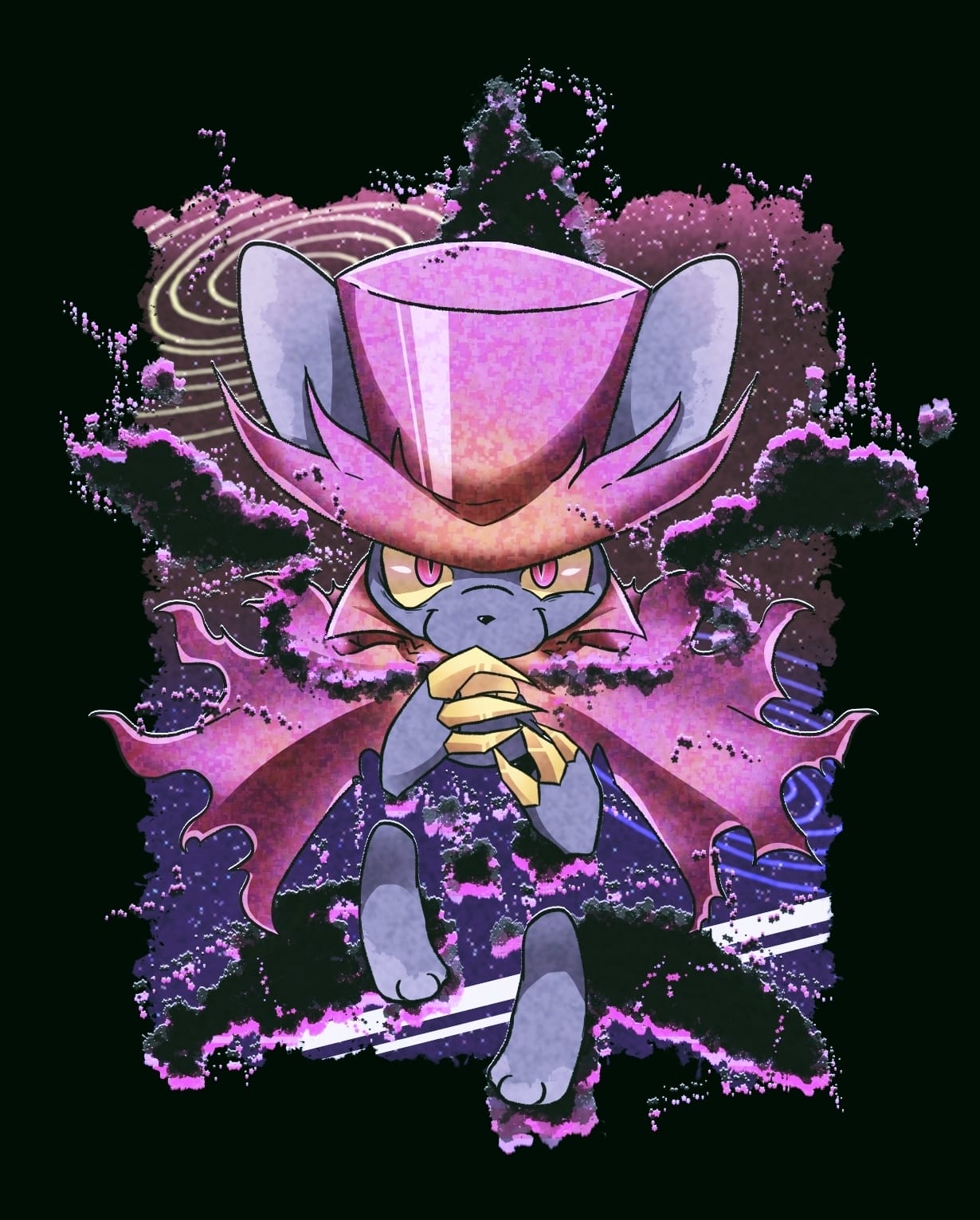 1boy, black_background, cape, claws, closed_mouth, colored_sclera, commentary_request, dark_daroach