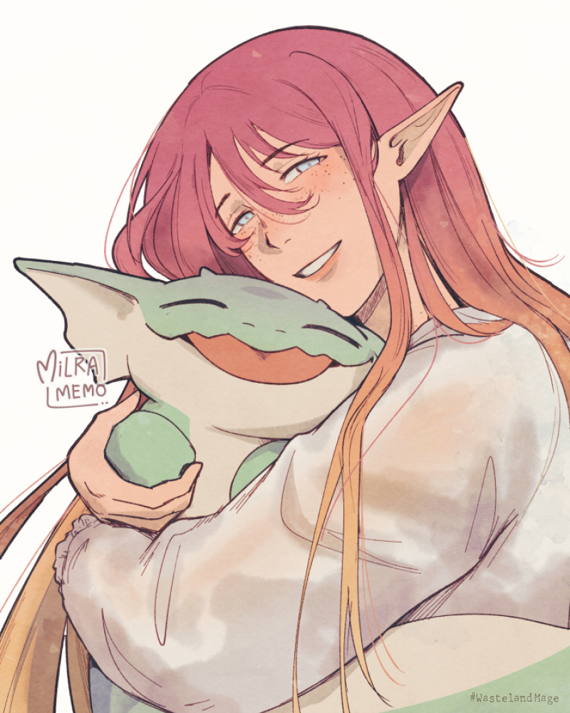 1girl, animal, blue_eyes, brown_hair, commentary, english_commentary, freckles, gecko