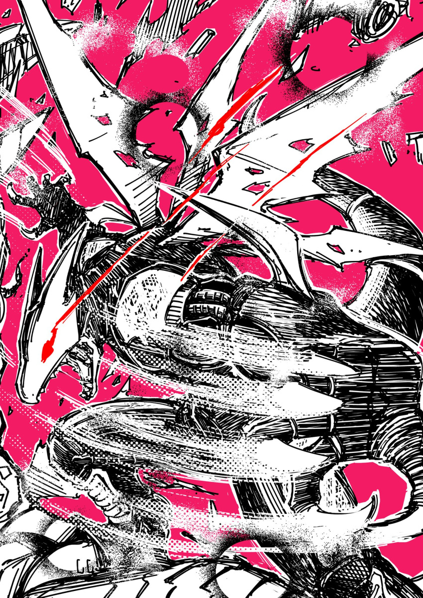 claws, cyberdramon, digimon, digimon_(creature), dragon, eikenkobayashi, eye_trail, glowing