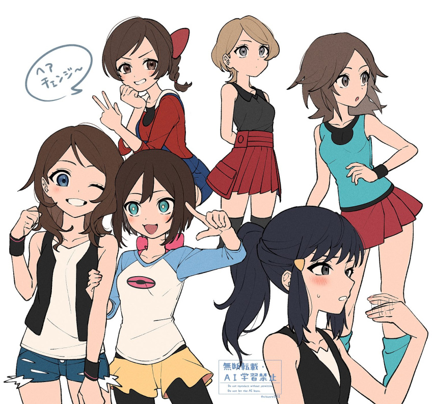 black_hair, blonde_hair, breasts, highres, hikari_(pokemon), hilda_(pokemon), leaf_(pokemon), long_hair