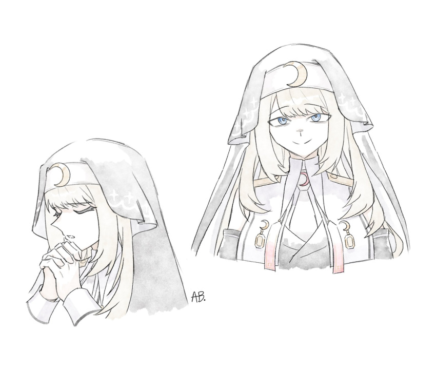 1girl, biscuitaart, blonde_hair, blue_eyes, callsign:_cedar, capelet, closed_eyes, closed_mouth