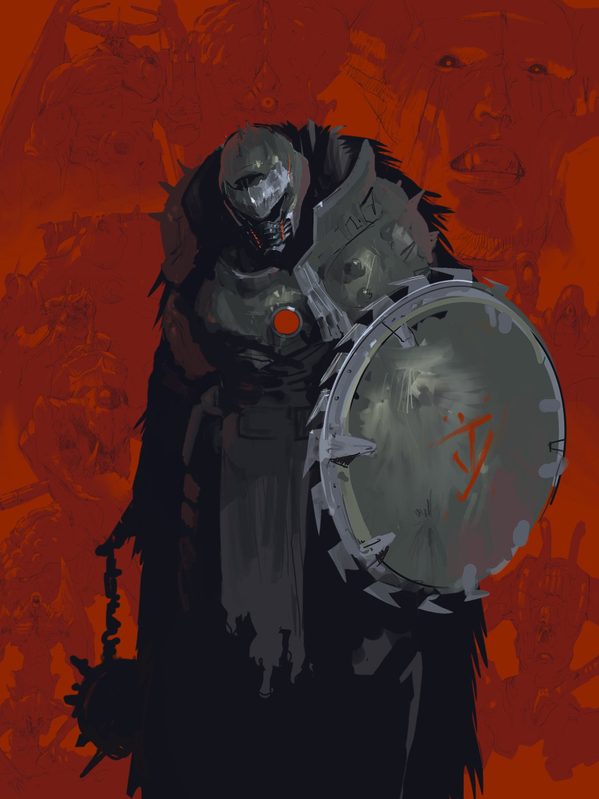 1boy, ahzrak_(doom), armor, doom:_the_dark_ages, doom_(series), doomguy, green_armor, highres