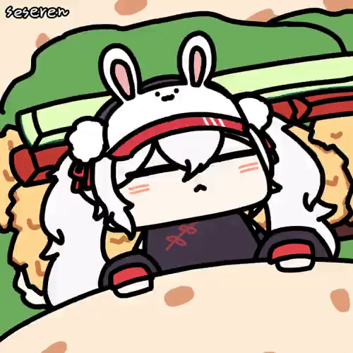 1girl, animated_gif, azur_lane, laffey_(azur_lane), laffey_(teriyaki_twister)_(azur_lane), long_hair, seseren, sleeping