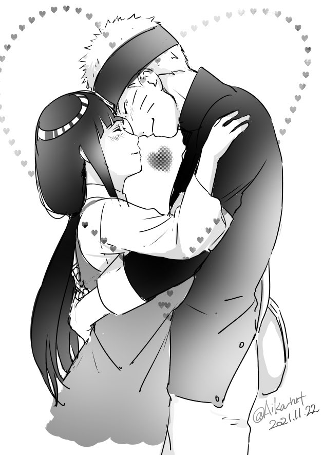 aika_nrt, breasts, closed_eyes, couple, cowboy_shot, dated, facial_mark, from_side