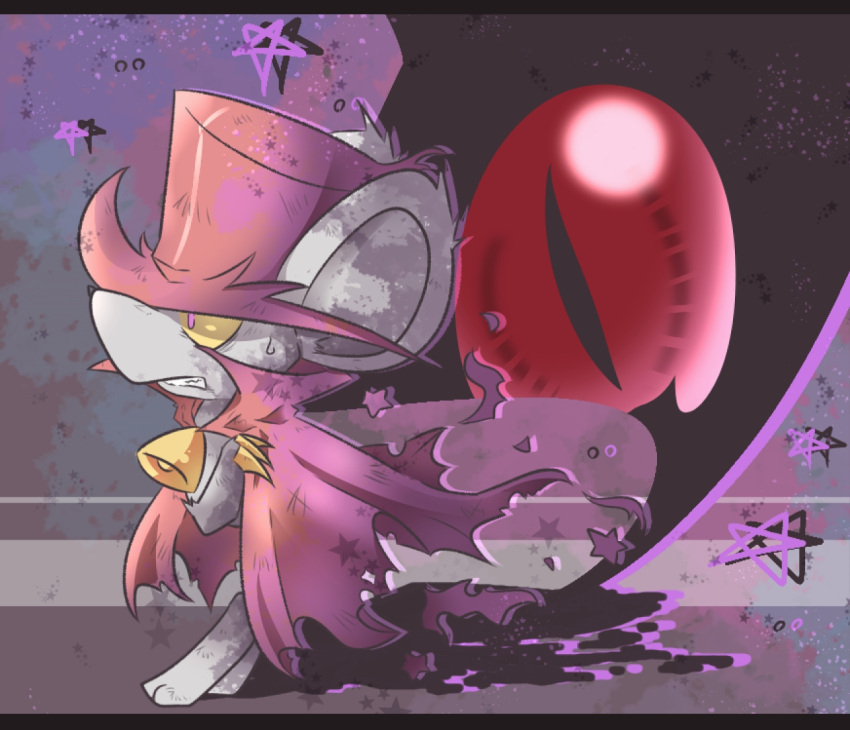 1boy, 1other, animal_ears, cape, claws, colored_sclera, dark_nebula, daroach
