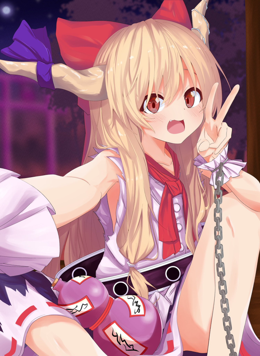 1girl, aoi_1013ss, blonde_hair, blurry, blurry_background, blush, bow, bowtie
