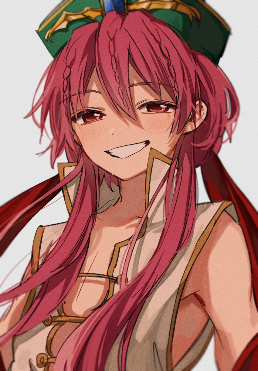 1boy, androgynous, blush, braid, chinese_clothes, chinese_hat, easy-0426, highres