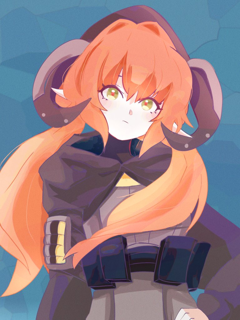 cropped_hoodie, cyborg, dragon_girl, dragon_horns, hood, hoodie, horns, lala_tunapish