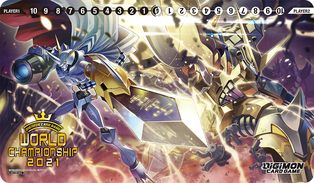 arm_blade, arm_cannon, armor, cape, digimoji, digimon, digimon_(creature), digimon_card_game, dorbickmon, energy_gun, gold_armor, horns, mecha, official_art, omegamon, red_cape, robot, sasasi, shoutmon_dx, sword, troopmon, two-sided_cape, two-sided_fabric, weapon, white_cape
