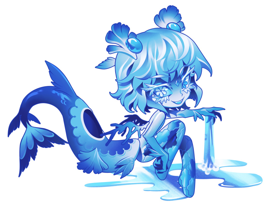 1girl, adoptable, arm_at_side, blue_hair, blue_sclera, blue_skin, blue_tail, blue_theme