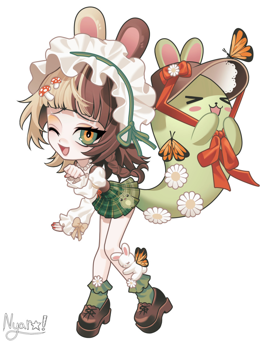 1girl, absurdres, animal, animal_ears, animal_on_leg, arm_at_side, bare_legs, bead_necklace