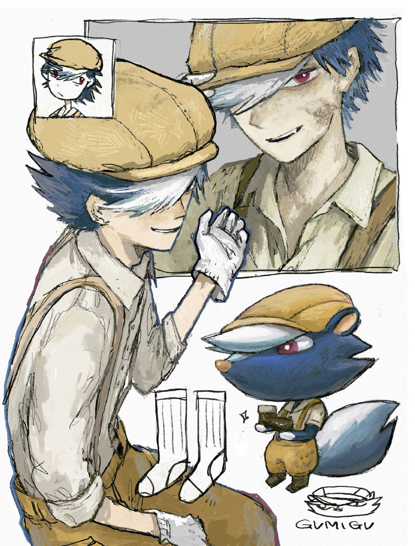 2boys, animal_crossing, flat_cap, furry, furry_and_humanization, furry_male, gumidrawing, hat