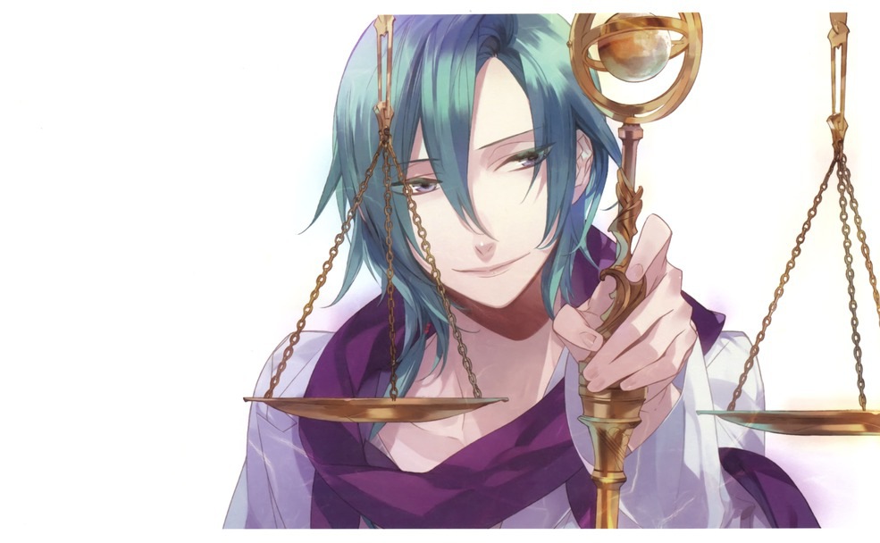 bust, grey_eyes, hoshizuki_kotarou, libra, scale, scales_(tool), solo, starry_sky_(game)