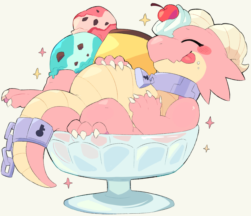 1boy, :p, androgynous, borrowed_character, cherry, closed_eyes, commission, cup