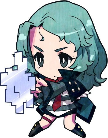 criminal_girls, green_eyes, green_hair, ichihaya, long_hair, long_sleeves, nippon_ichi, official_art