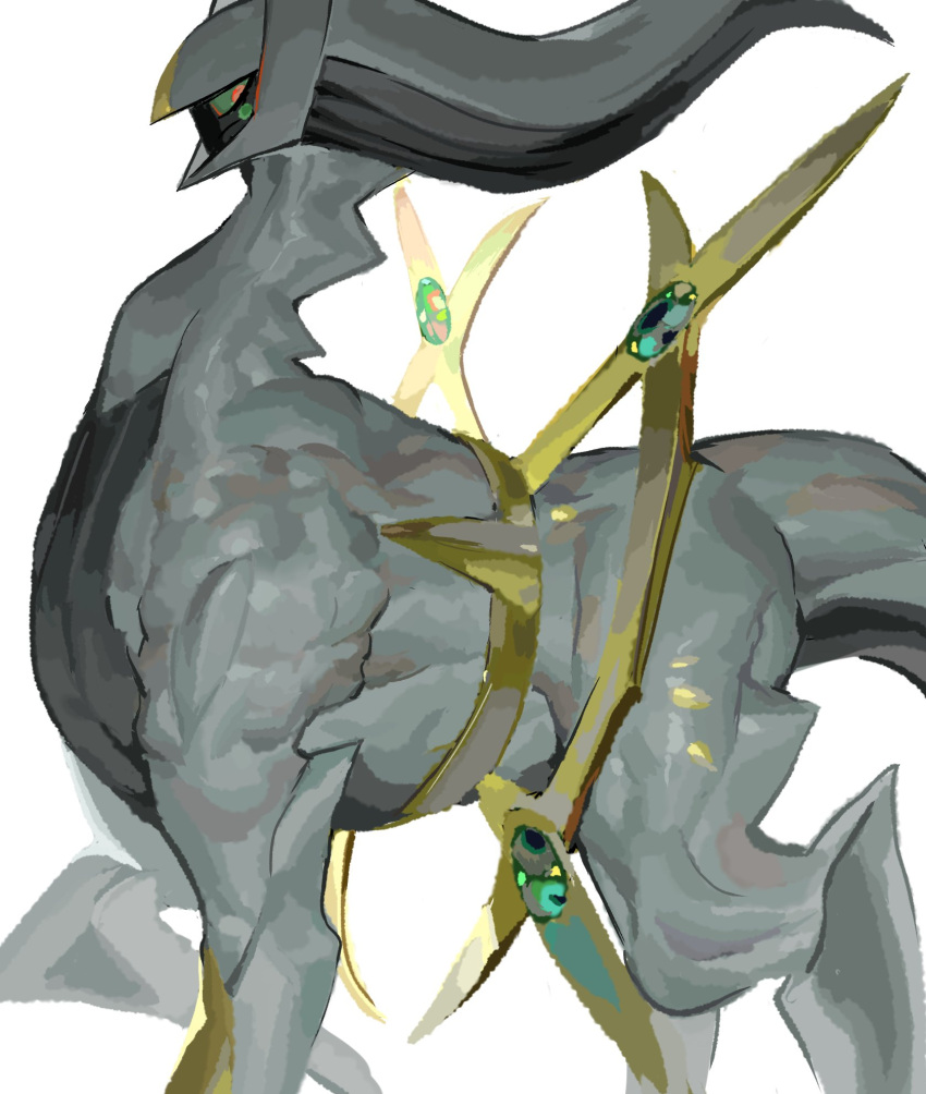 1other, animal, arceus, colored_sclera, from_side, gem, gold, green_gemstone