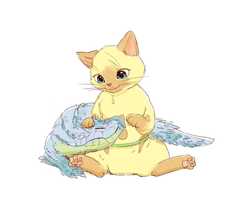 1other, animal_ears, animal_feet, animal_nose, blue_eyes, cat, cat_ears, commentary_request