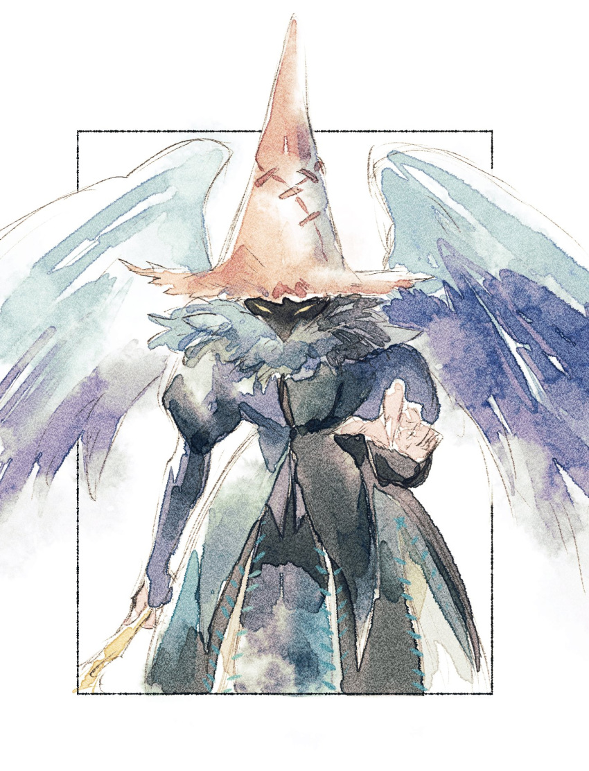 1boy, black_coat, black_mage_(final_fantasy), black_robe, black_waltz, cat_earth2, coat, cowboy_shot