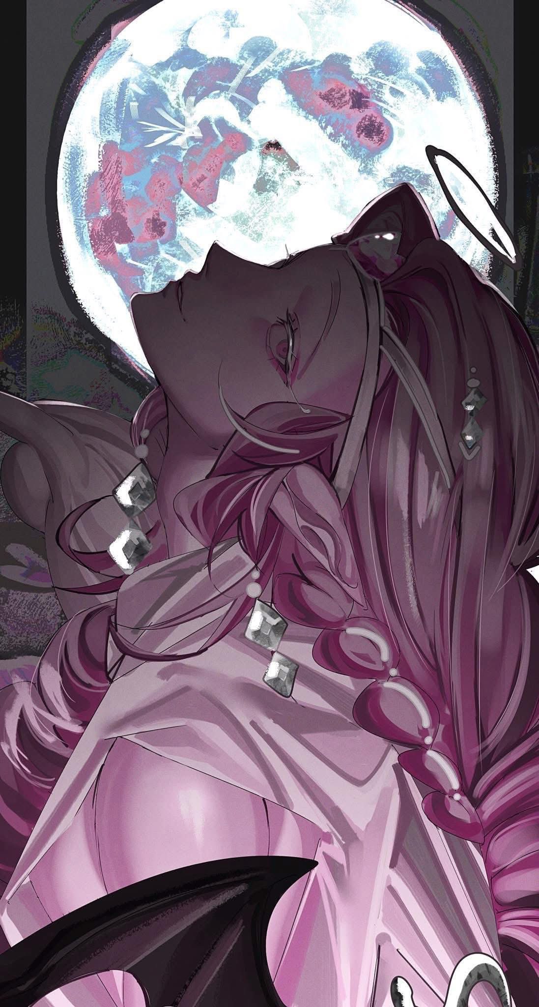 1girl, angel, angel_wings, colored_skin, cookie_run, cookie_run:_kingdom, demon_girl, dress