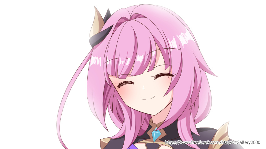 1girl, closed_eyes, commentary, elysia_(honkai_impact), elysia_(miss_pink_elf)_(honkai_impact), facebook_username, hair_ornament, highres