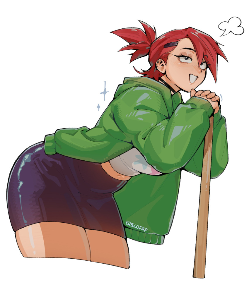 absurdres, alohapz, artist_name, black_choker, black_eyes, black_skirt, breasts, choker