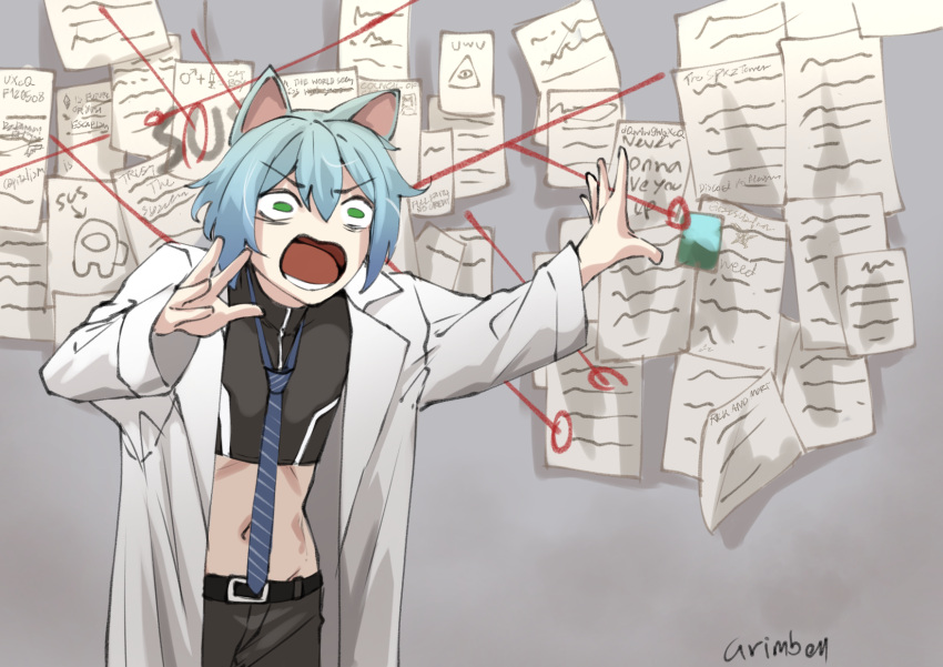 1boy, animal_ears, blue_hair, cat_ears, crewmate_(among_us), eye_of_providence, grimbell, highres