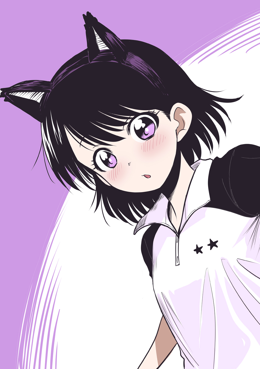 1girl, animal_ears, azuchi_ryou, black_hair, blush, cat_ears, fake_animal_ears, highres