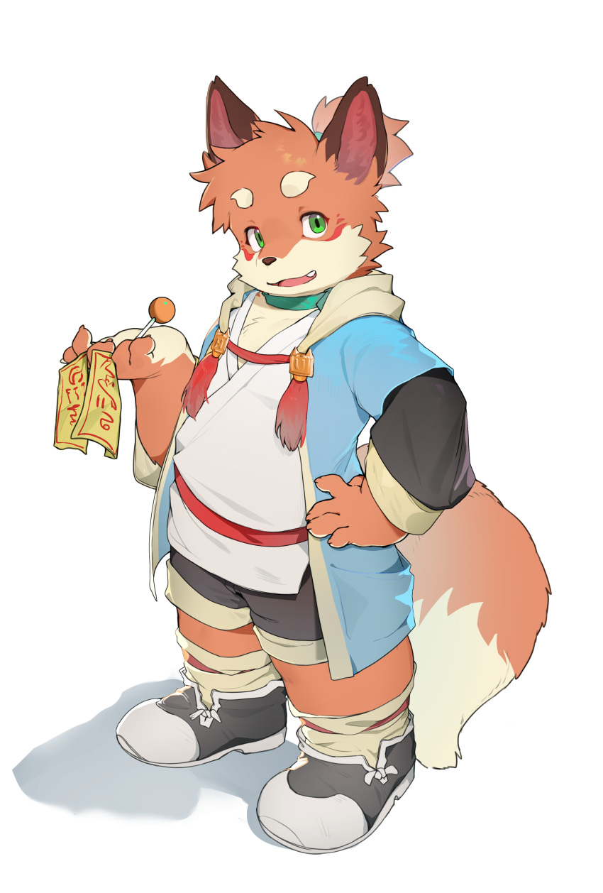 1boy, absurdres, animal_ears, candy, chinese_commentary, commentary_request, fang, food