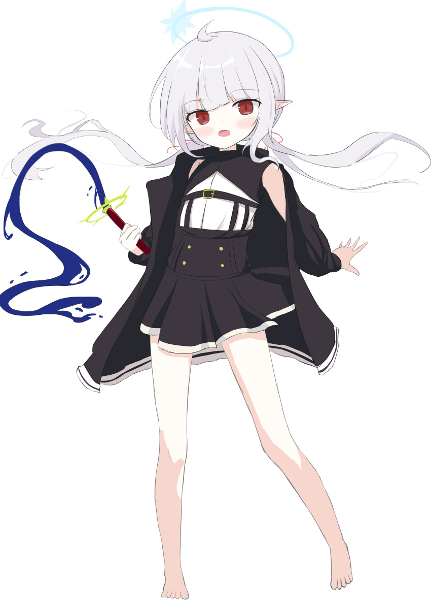 1girl, absurdres, barefoot, character_request, check_character, check_copyright, copyright_request, halo
