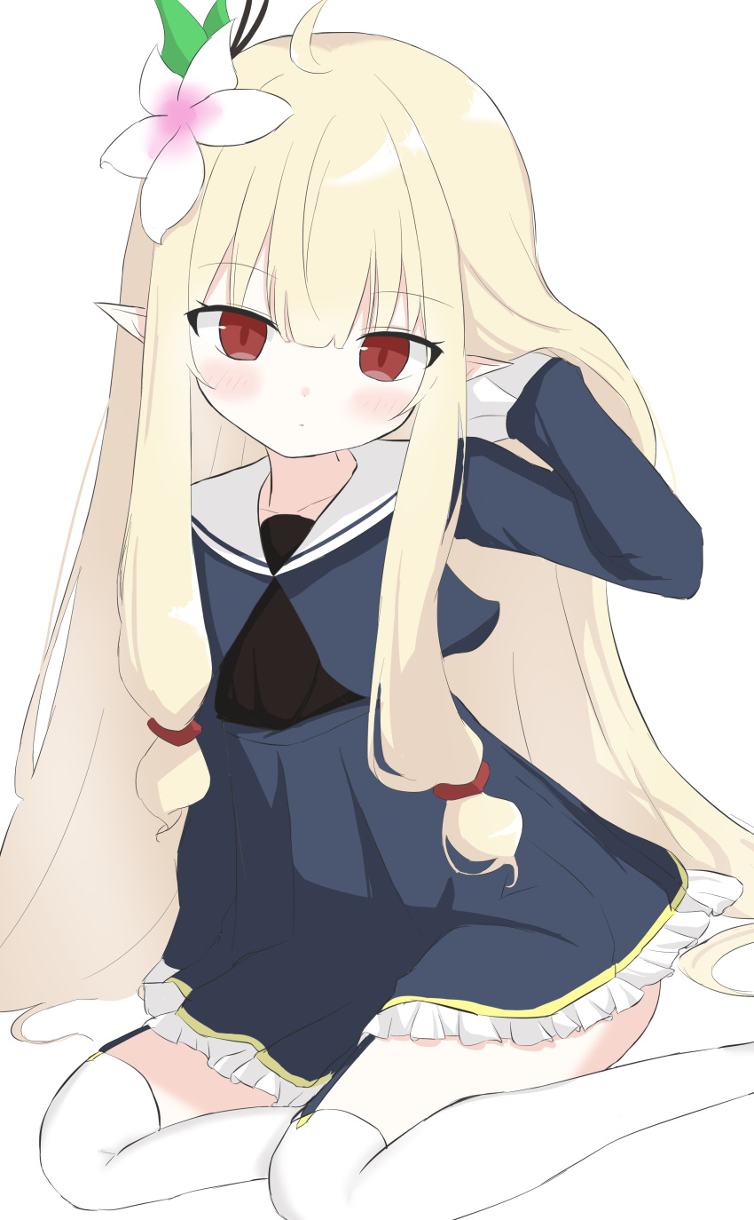 1girl, absurdres, blonde_hair, character_request, check_character, check_copyright, copyright_request, dress