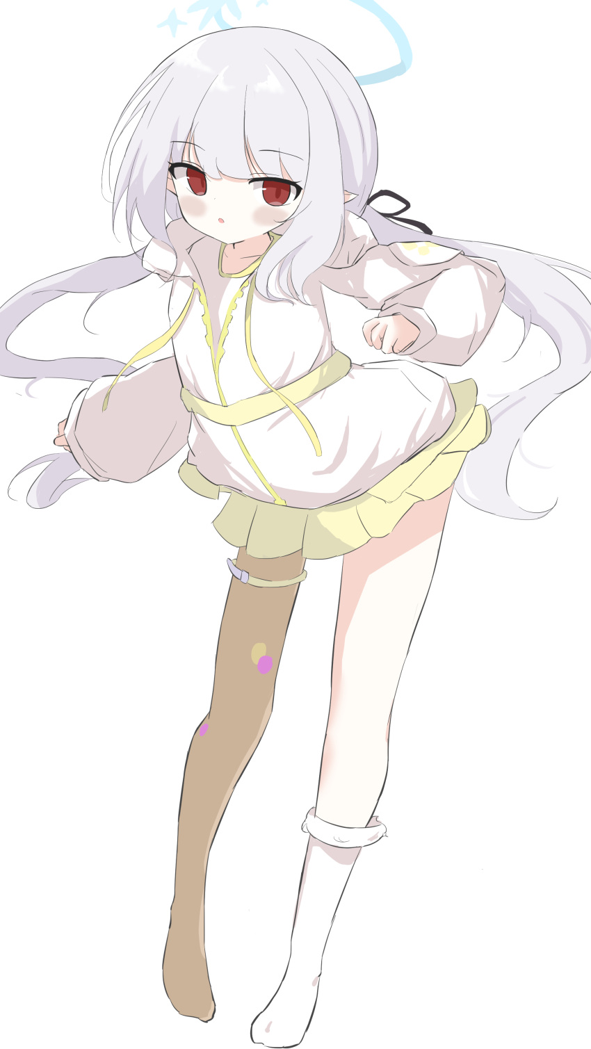 1girl, absurdres, asymmetrical_legwear, blue_halo, character_request, check_character, check_copyright, copyright_request