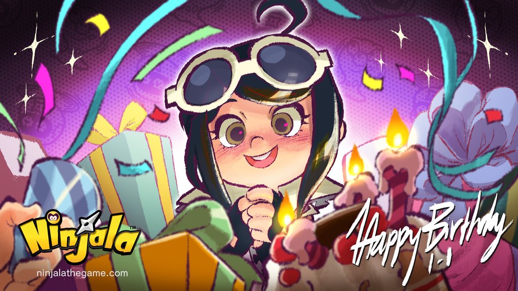 1girl, ahoge, ambiguous_gender, aqua_bow, birthday, black_gloves, black_hair, blurry