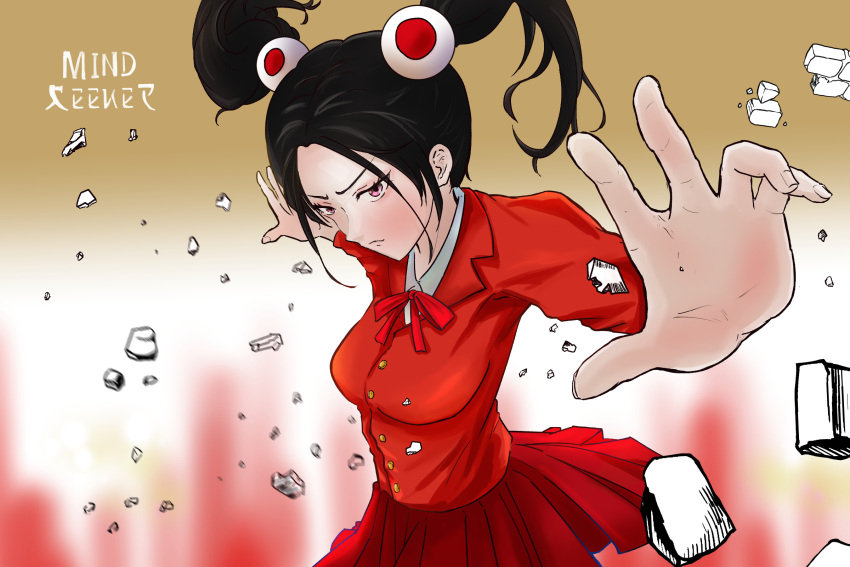 1girl, asian, black_hair, blurry, blurry_background, breasts, command_&amp;_conquer, command_&amp;_conquer:_red_alert