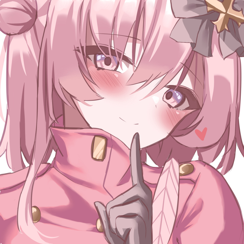 1girl, amerika_neko, black_bow, black_gloves, blue_archive, blush, bow, buttons