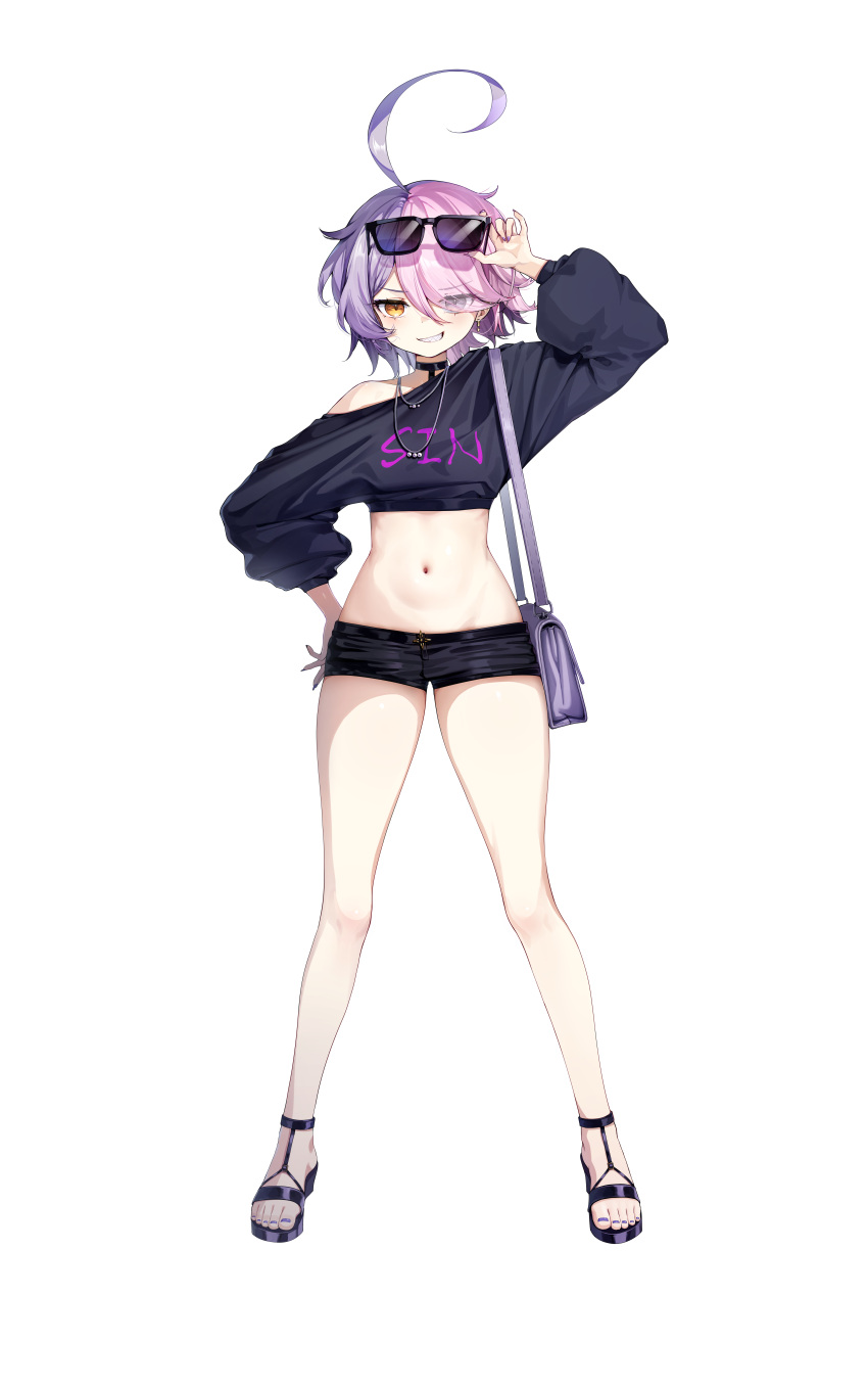 1girl, absurdres, ahoge, bag, benghuai_xueyuan, black_choker, black_sweater, choker