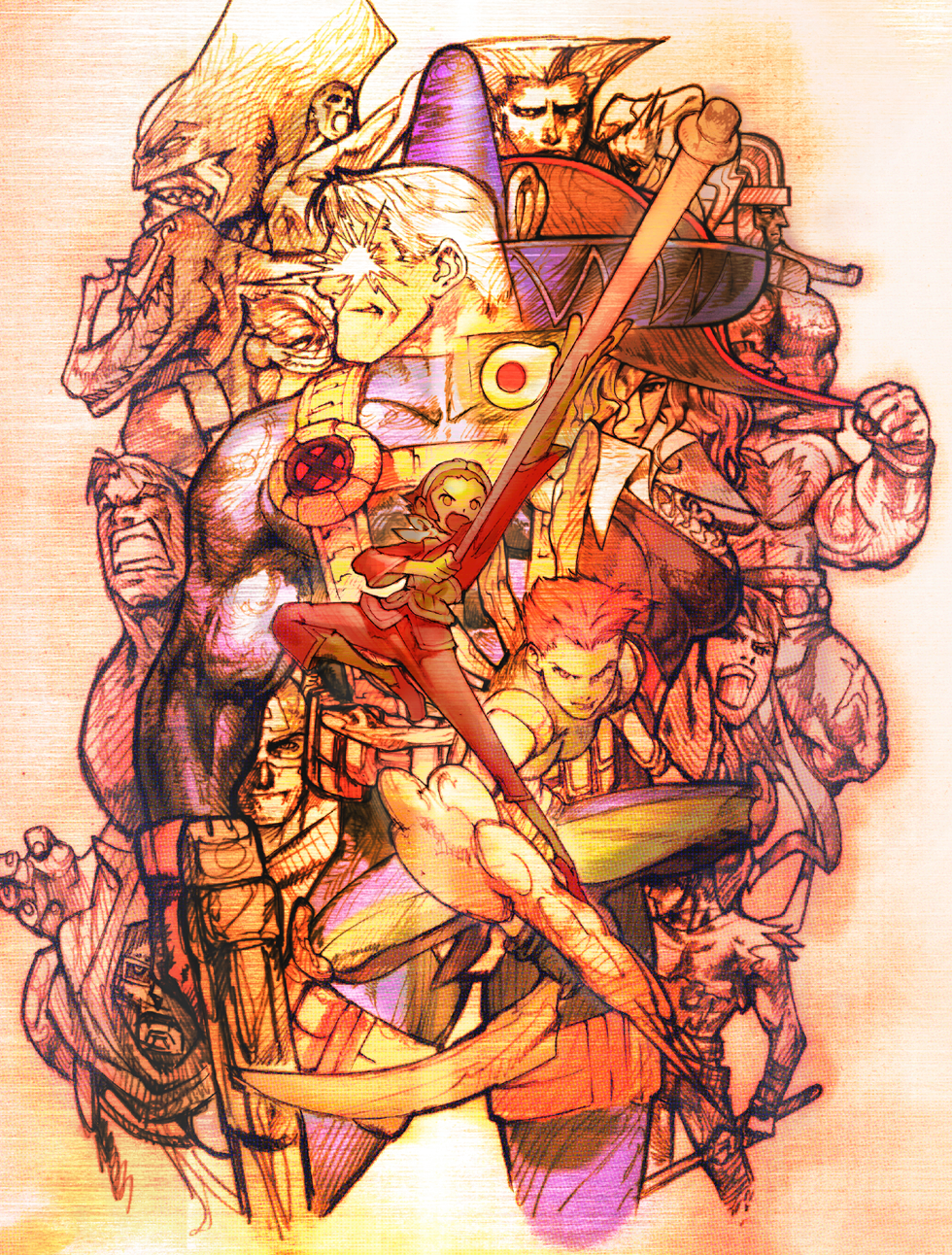 1990s_(style), 2000, amingo, anakaris, armor, bengus, bodysuit, cable_(marvel)