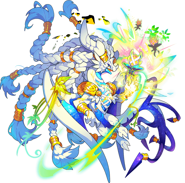 1other, bare_tree, blue_sclera, bracer, braid, chlorokinesis, colored_sclera, dragon