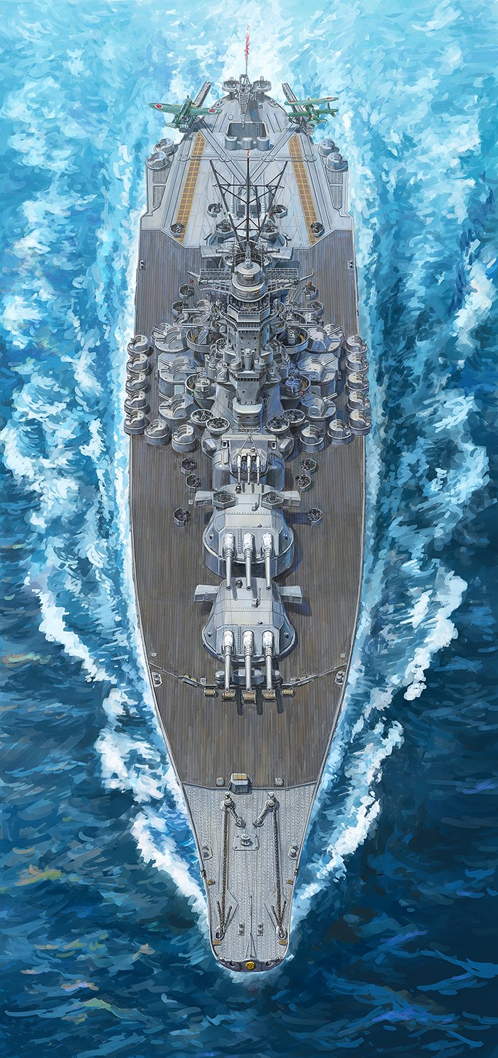 aircraft, aircraft_catapult, airplane, anti-aircraft_gun, battleship, cannon, commentary_request, floatplane
