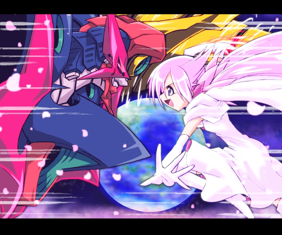 crossover, earth, epic, gekoge_satoru, giantess, gkg666, heartcatch_precure!, infinite_precure, long_hair, mecha, mugen_silhouette, precure, tengen_toppa_gurren-lagann, tengen_toppa_gurren_lagann