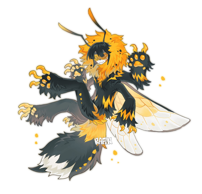 1boy, abdomen_tail, antennae, arthropod_boy, arthropod_tail, artist_name, bad_link, bairizuomeng