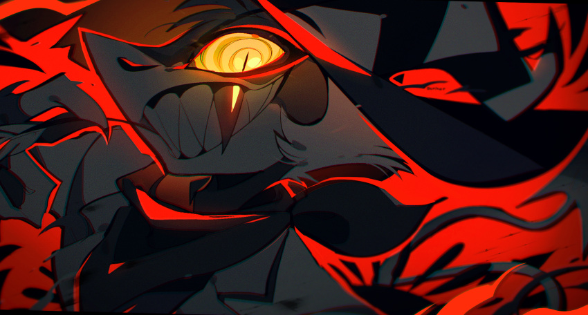 1boy, ama0805, cowboy_hat, demon_boy, demon_horns, demon_tail, evil_grin, evil_smile
