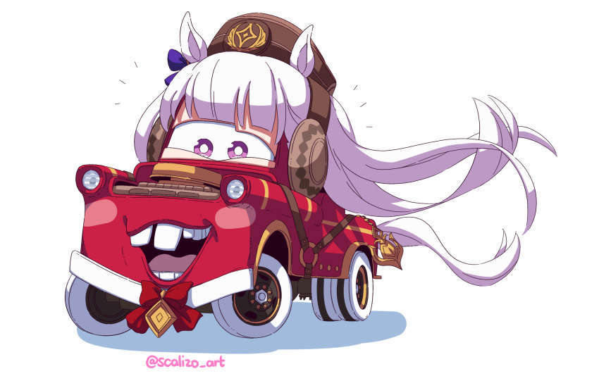 :d, anchor, animal_ears, artist_name, blunt_bangs, blush_stickers, bow, bowtie