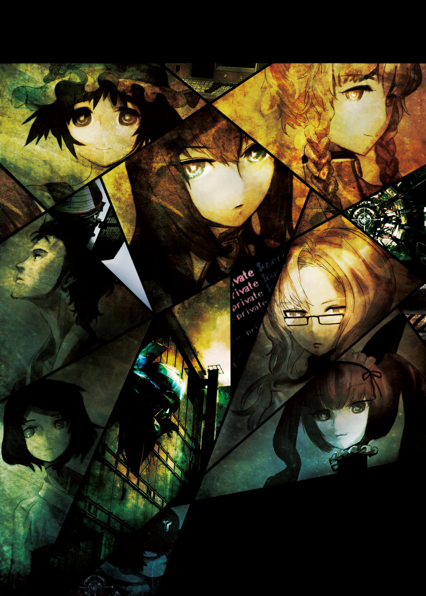 3boys, 5girls, absurdres, akiha_rumiho, amane_suzuha, beard_stubble, black_hair, blue_hat