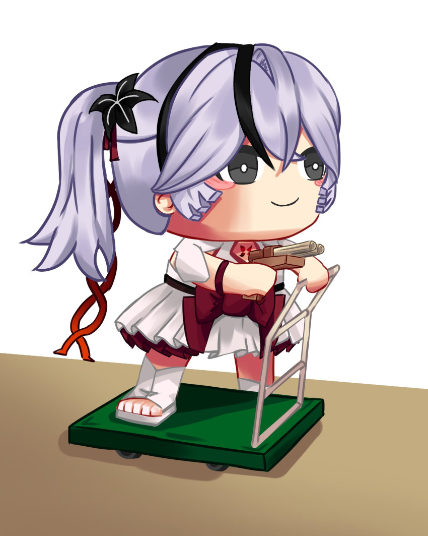 1girl, black_eyes, black_flower, blake_bloom_(wuthering_waves), blush_stickers, bright_pupils, camellya_(wuthering_waves), camellya_mascot_(meme)