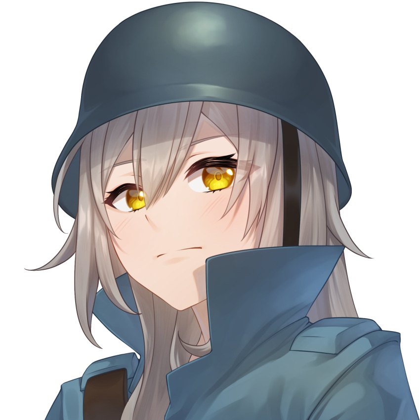 1girl, acrylicstroke, blu_soldier_(tf2), blue_jacket, closed_mouth, commission, commissioner_upload, cosplay