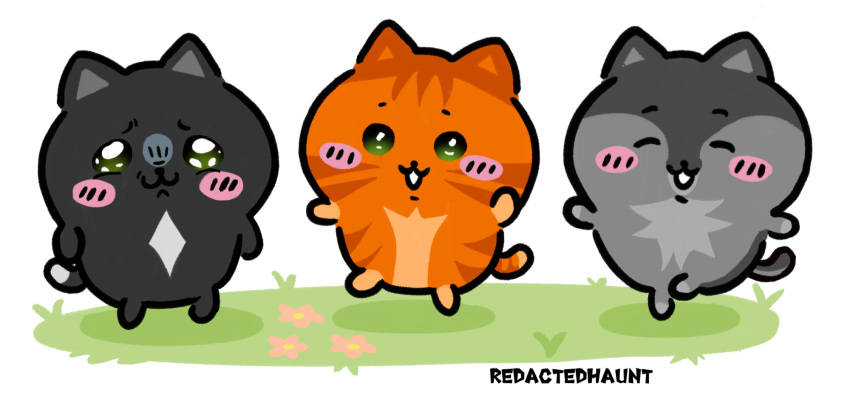 3boys, :3, ^_^, animal_ears, black_fur, blush, cat_boy, cat_ears