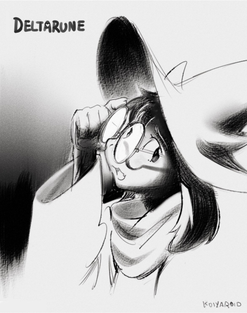 1boy, animal_ears, artist_name, copyright_name, deltarune, english_commentary, fang, furry