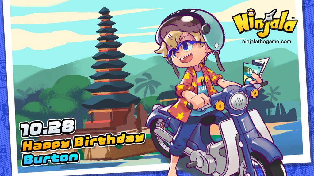 aqua_helmet, aqua_shirt, beach, birthday, blonde_hair, blue-framed_eyewear, blue_eyes, blue_pants