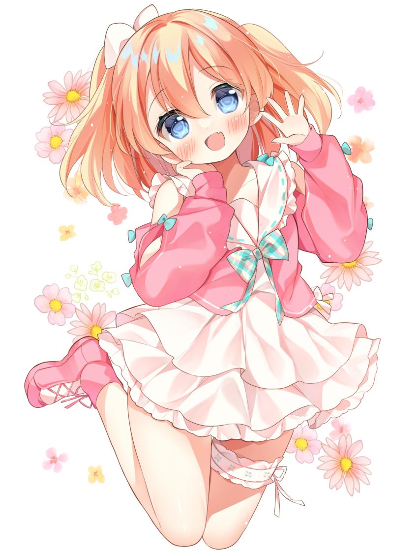 1girl, :d, blue_bow, blue_eyes, blush, bow, checkered_bow, checkered_clothes
